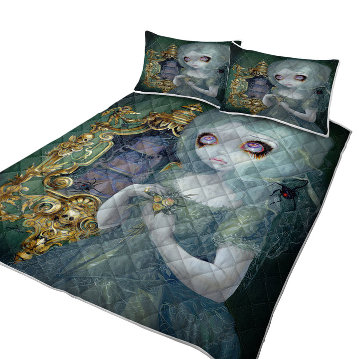 Dark Art Miss Havisham Ghostly Pale Beautiful Girl Quilt