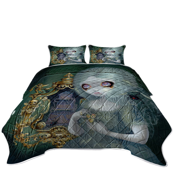 Dark Art Miss Havisham Ghostly Pale Beautiful Girl Quilts