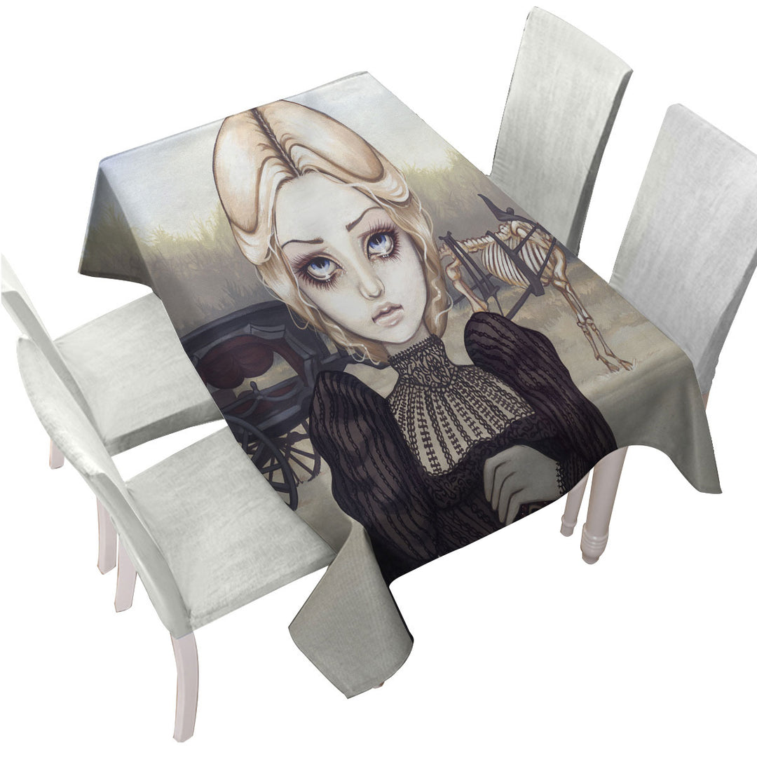 Dark Art Victorian Widow Bleak Mourning Tablecloths