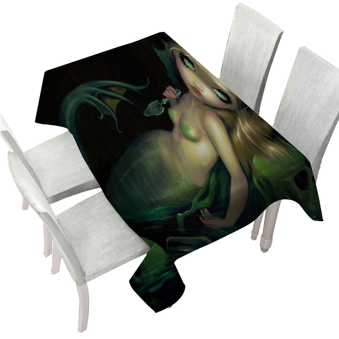 Dark Art the Absinthe Mermaid Table Cover