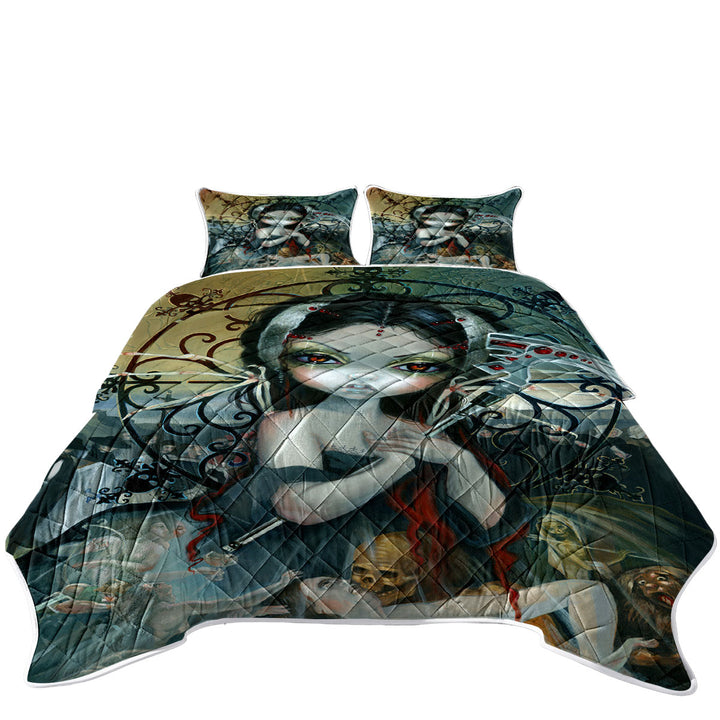 Dark Gothic Art Unseelie Court Death Maiden Quilt stores near me