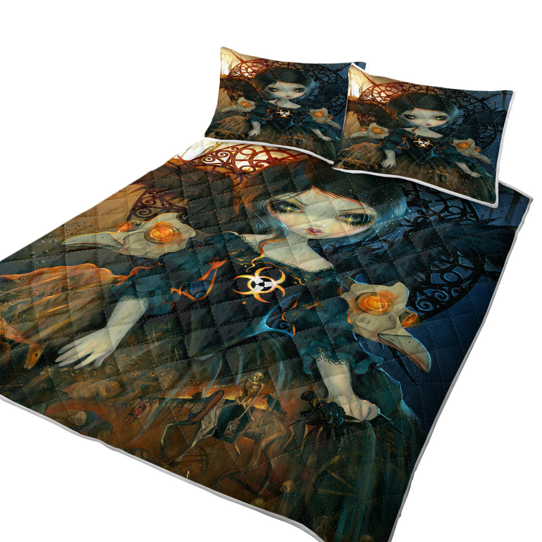 Dark Gothic Art Unseelie Court Pestilence Death Angel King Size Quilt