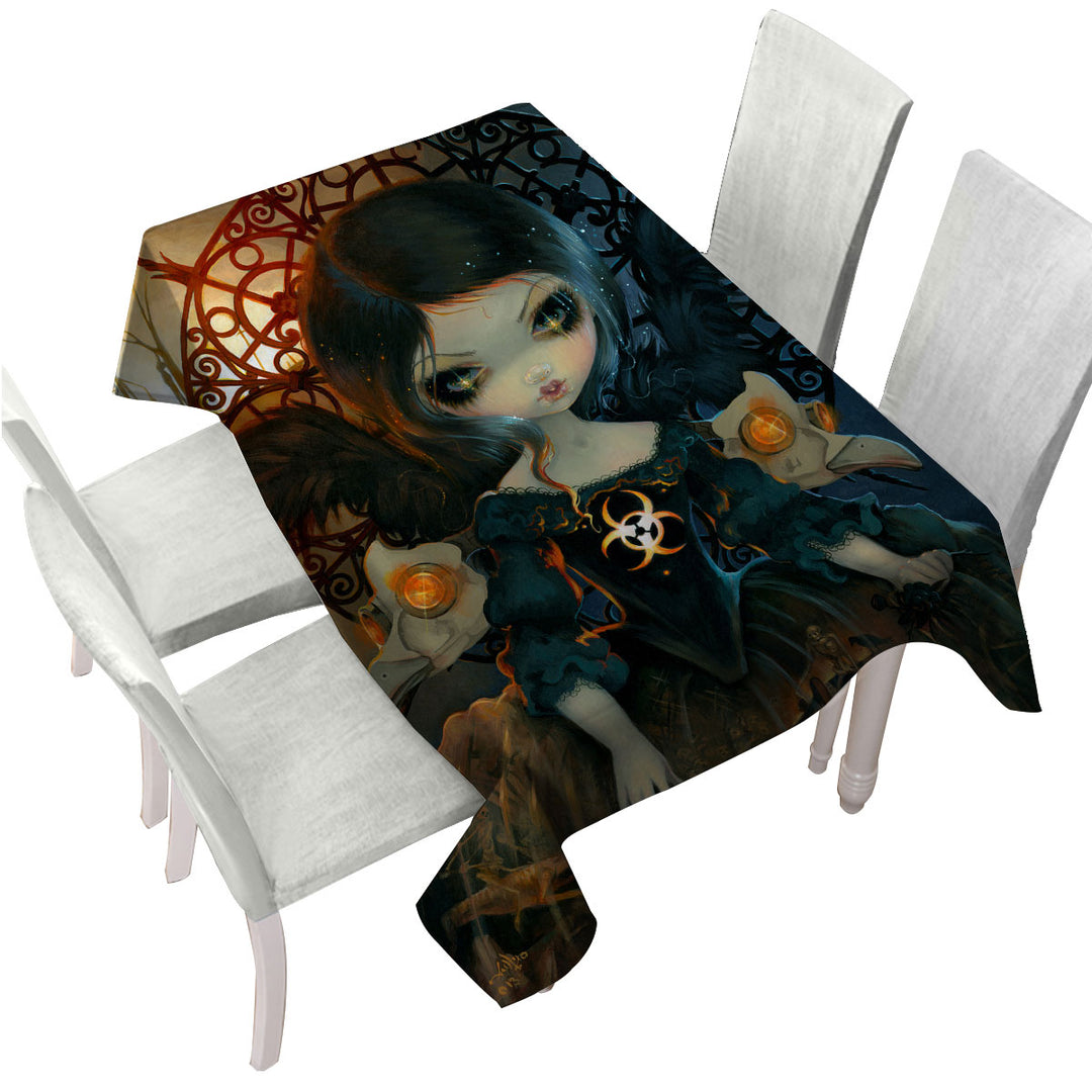 Dark Gothic Art Unseelie Court Pestilence Death Angel Table Cover