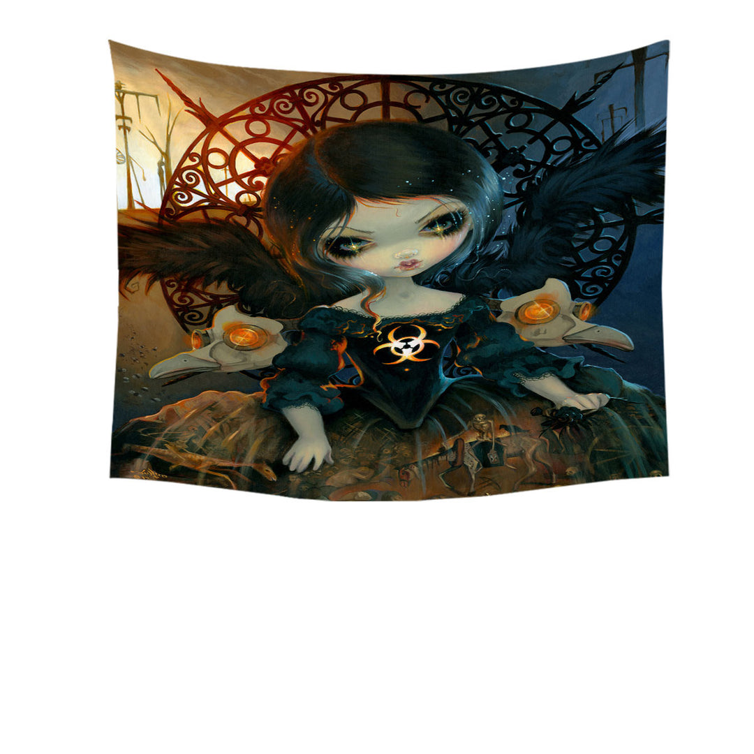 Dark Gothic Art Unseelie Court Pestilence Death Angel Tapestry