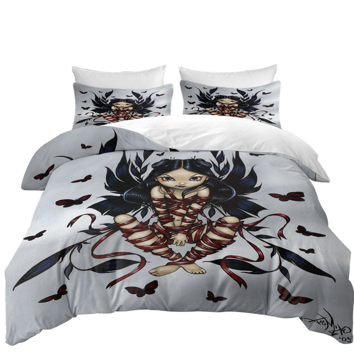 Dark Ribbon Fairy Gothic Fairy and Butterflies Coverlets