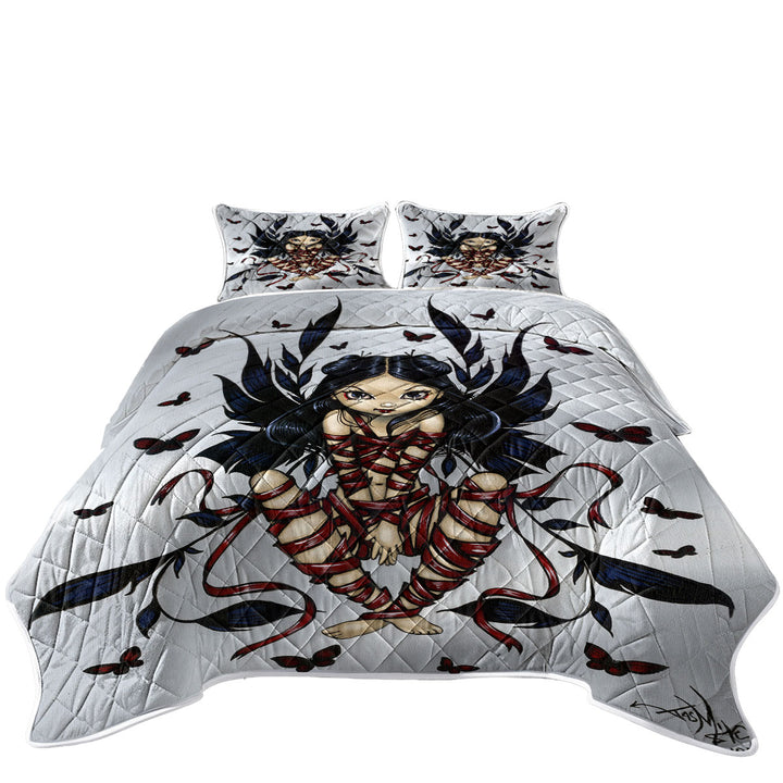 Dark Ribbon Fairy Gothic Fairy and Butterflies Quilts