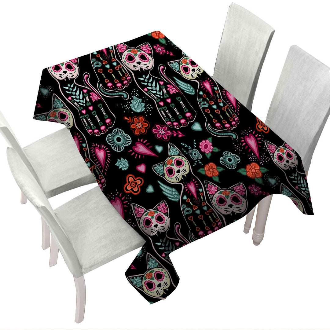 Day of the Dead Cats Table Cover
