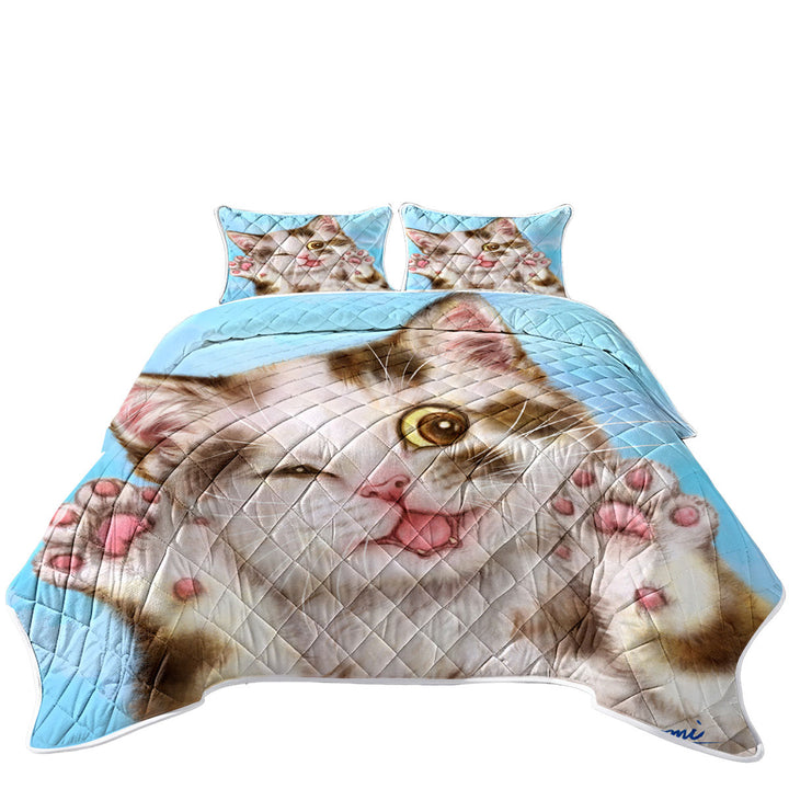 Daybed Covers Sets with Art Painted Cats Cute Brown Spotted Kitten