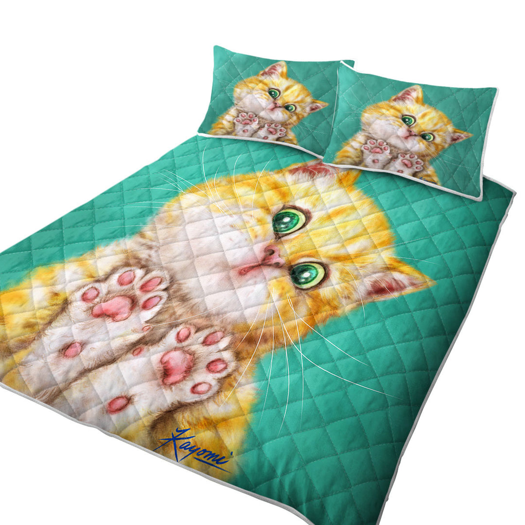 Daybed Covers Sets with Art Painting Cats Cute Ginger Kitten