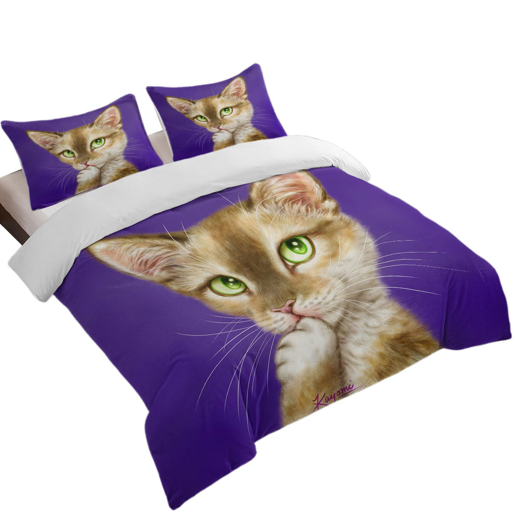Daybed Covers Sets with Cats Art Gorgeous Green Eyes Lady Cat