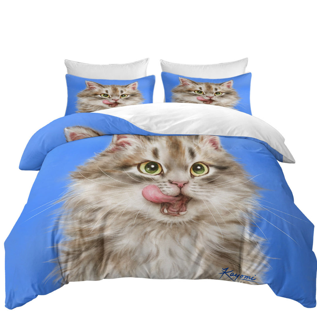 Daybed Covers Sets with Cats Cute and Funny Art Hungry Furry Kitten
