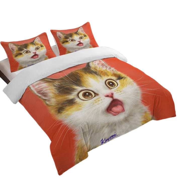 Daybed Covers Sets with Cool Surprised Cute Kitten Cat