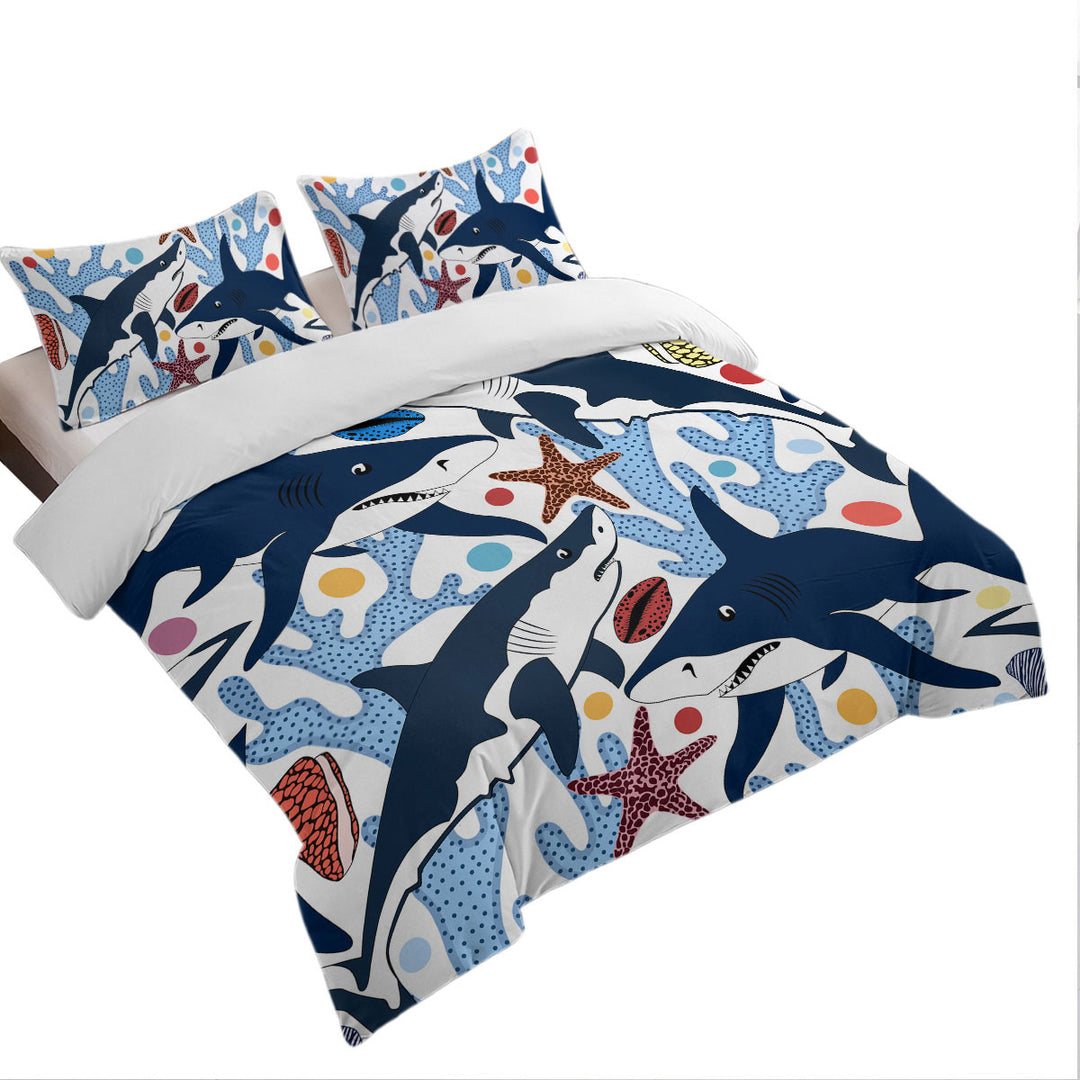 Daybed Covers Sets with Coral and Sharks