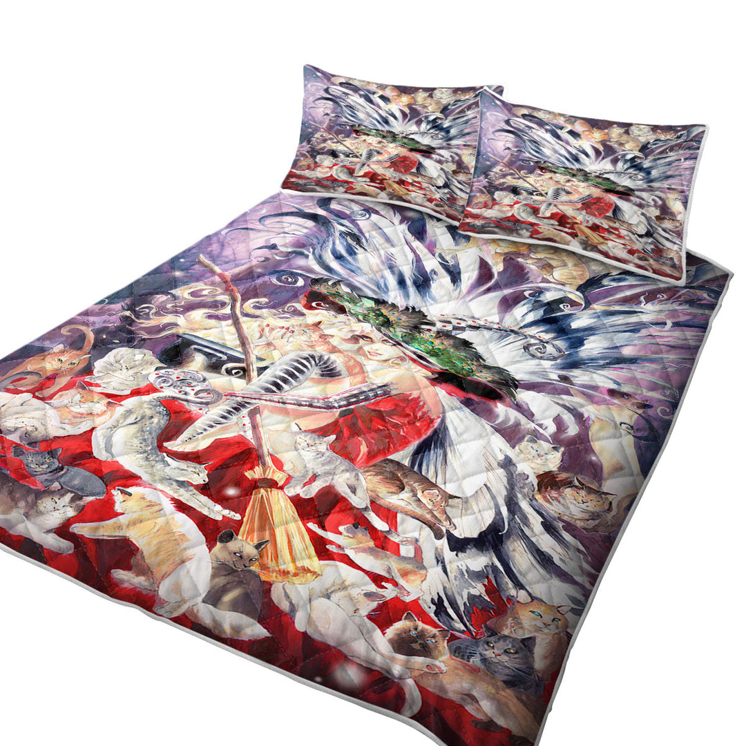 Daybed Covers Sets with Fairytale Art Faerie Witch of Cats