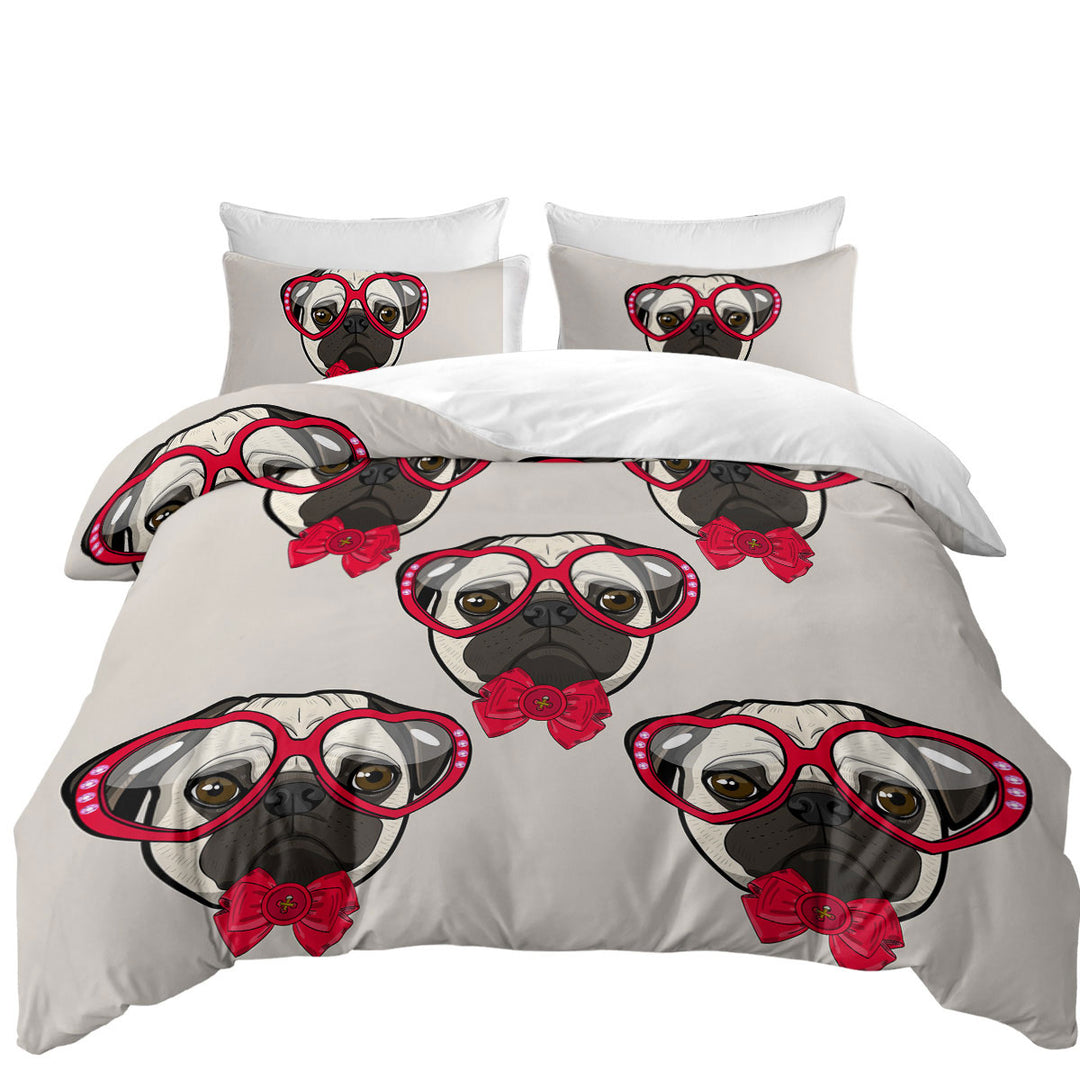 Daybed Covers Sets with Funny Elegant Pug Dog