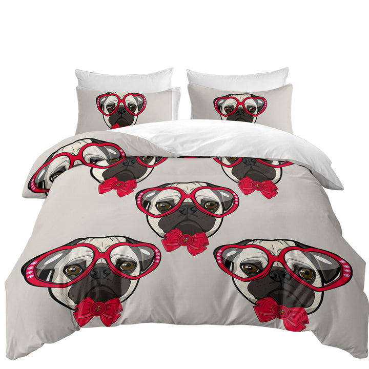 Daybed Covers Sets with Funny Elegant Pug Dog