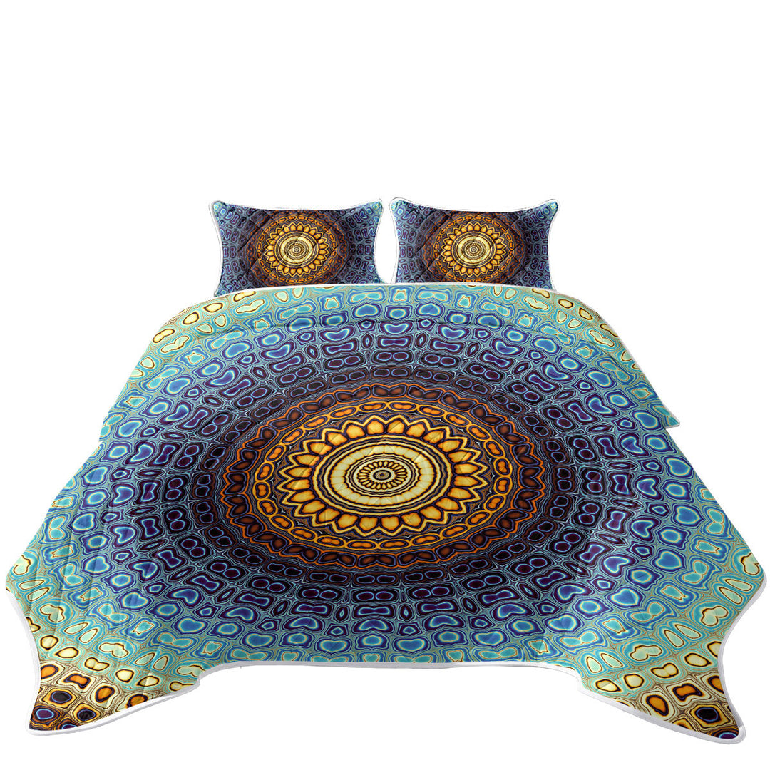 Daybed Covers Sets with Orange to Blue Glass Illusion