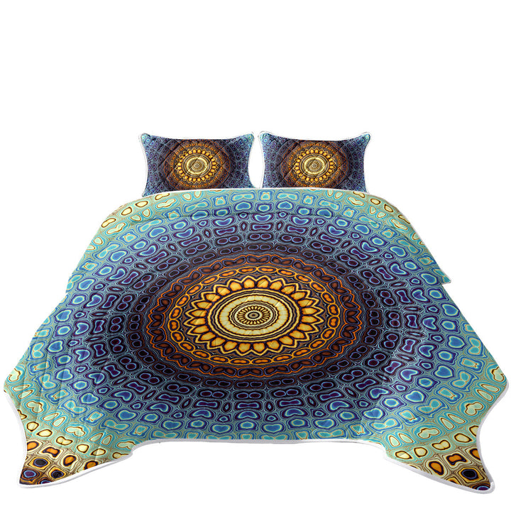 Daybed Covers Sets with Orange to Blue Glass Illusion
