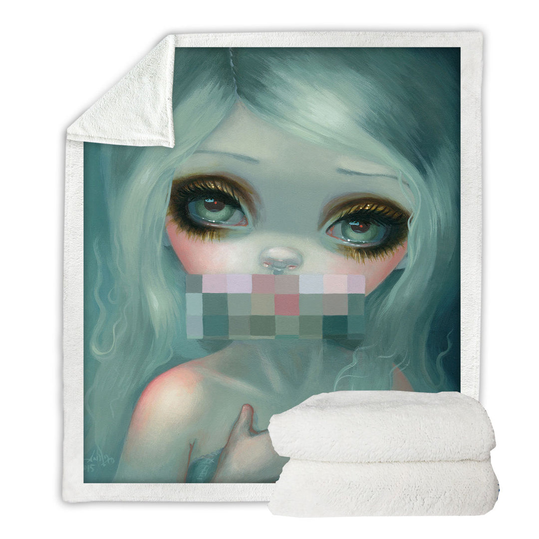 Decorative Throws with Fine Gothic Art Hand Painted Beautiful Girl Smile