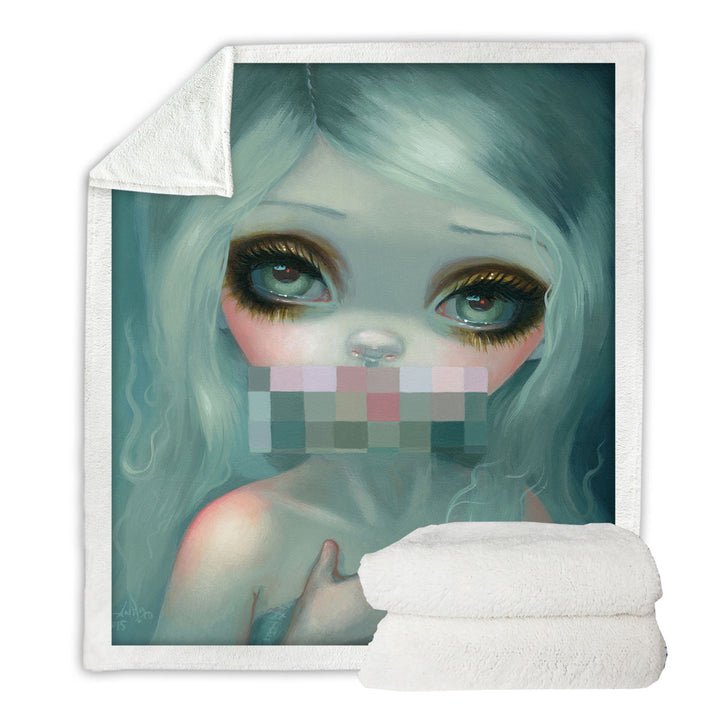 Decorative Throws with Fine Gothic Art Hand Painted Beautiful Girl Smile
