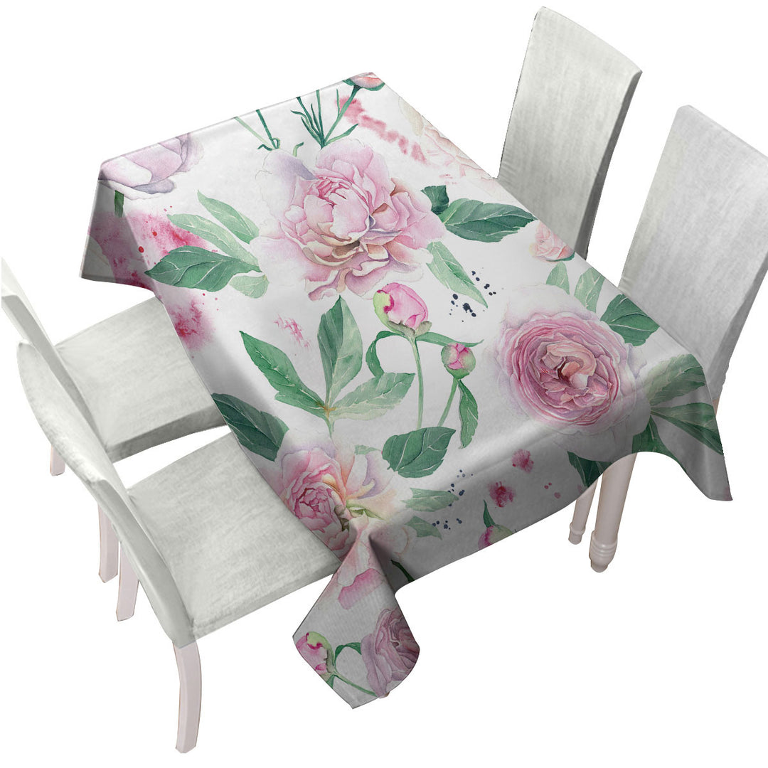 Delicate Pink Flowers Custom table Covers