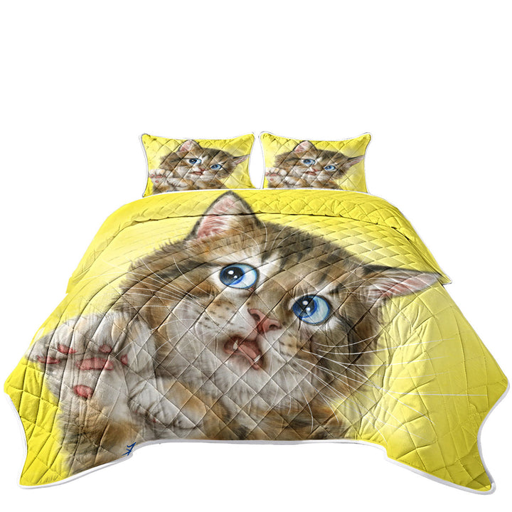 Designs for Kids Adorable Tabby Kitty Cat Coverlet