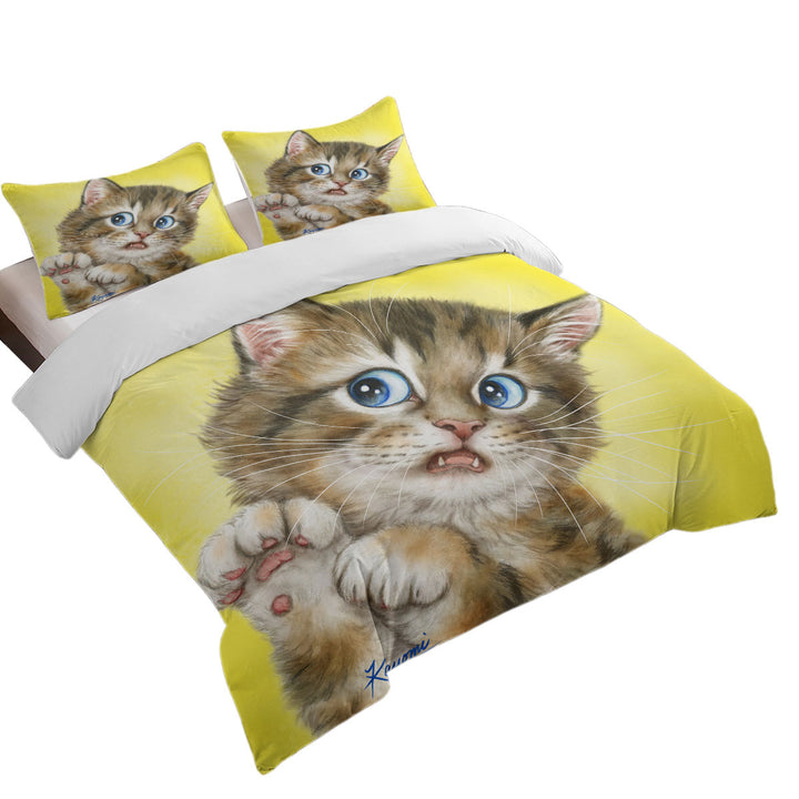 Designs for Kids Adorable Tabby Kitty Cat King Quilt Cover