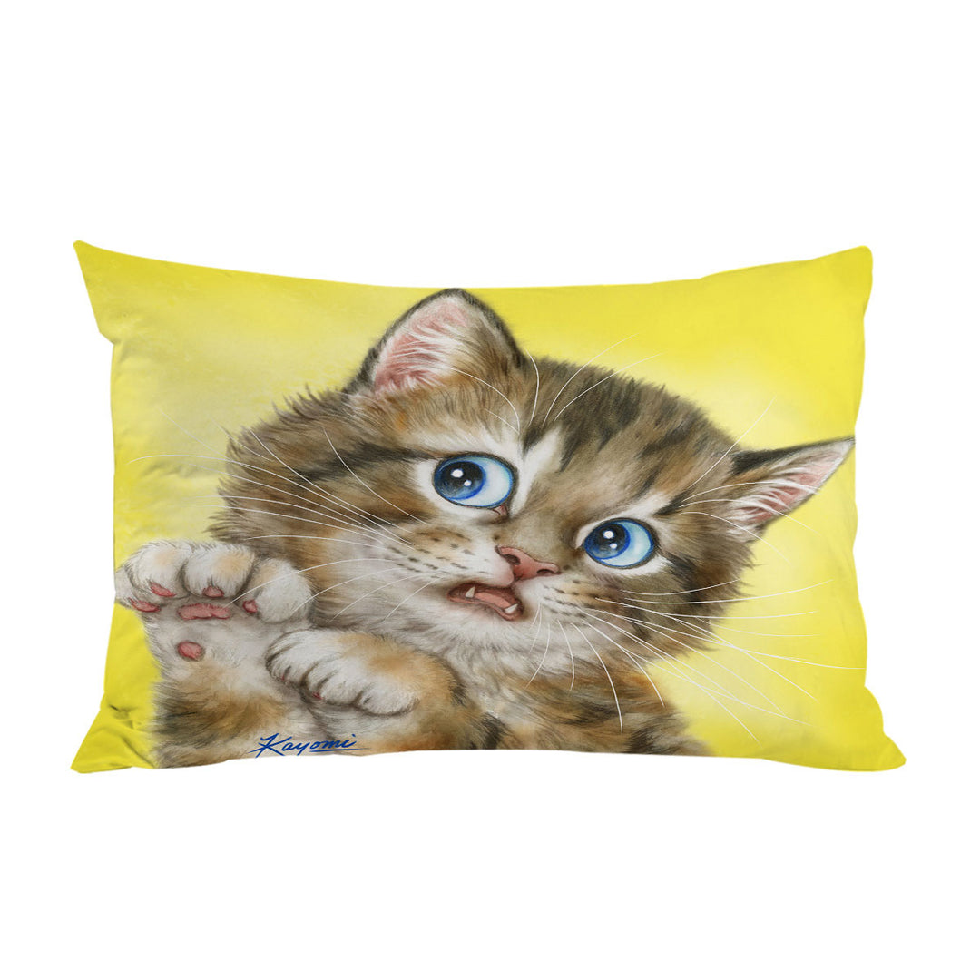 Designs for Kids Adorable Tabby Kitty Cat Pillow Case Covers