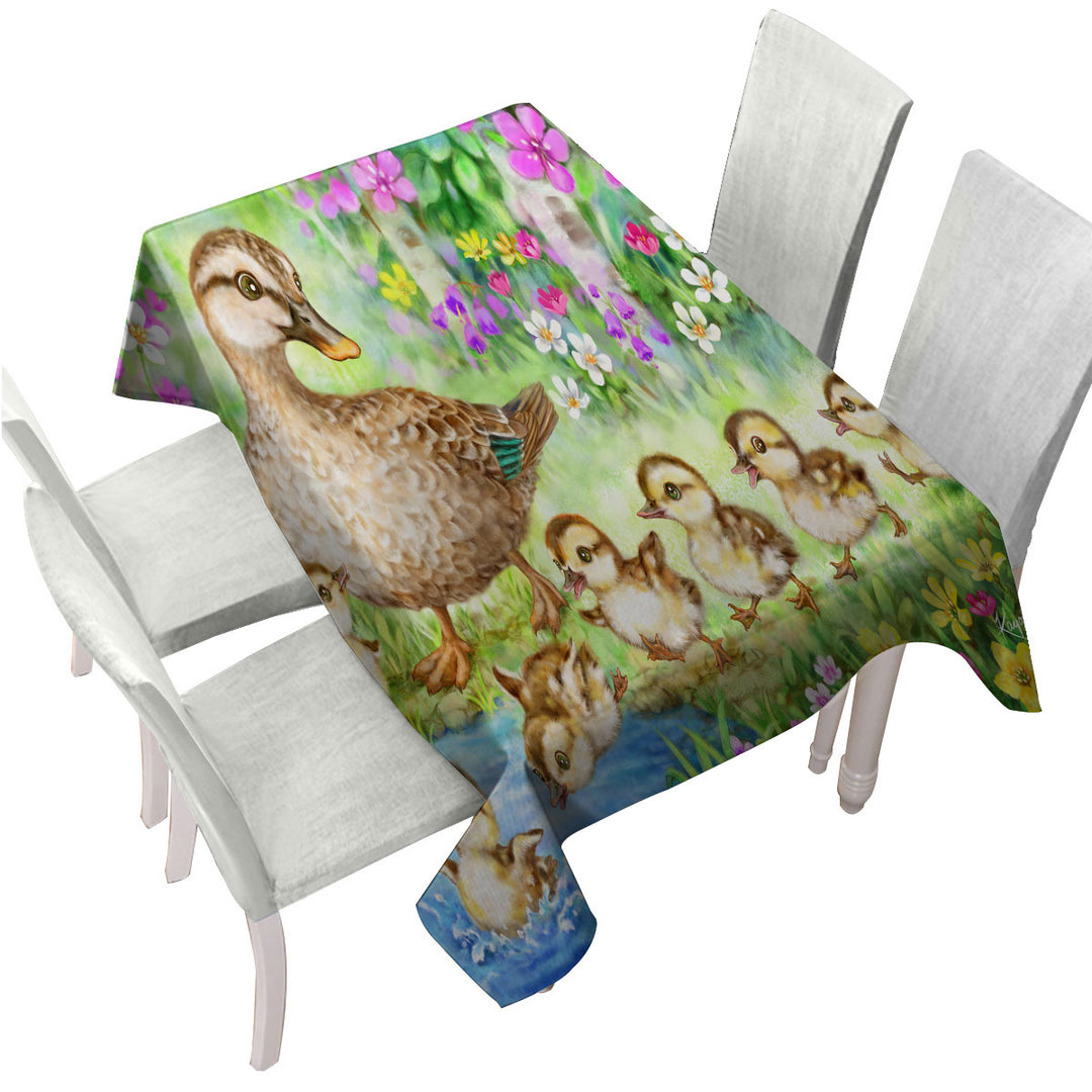 Designs for Kids Children Duck Family Custom table cloth
