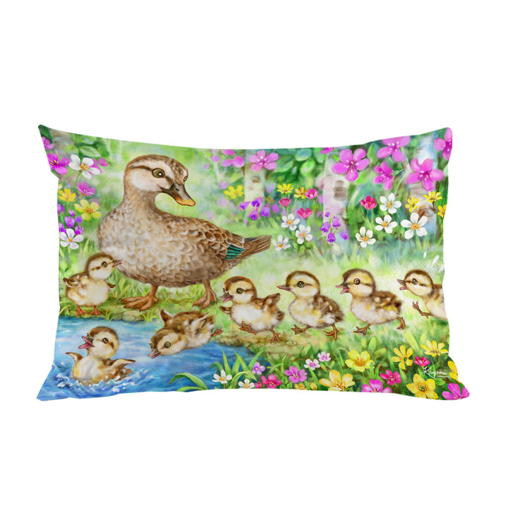 Designs for Kids Children Duck Family Pillowcase