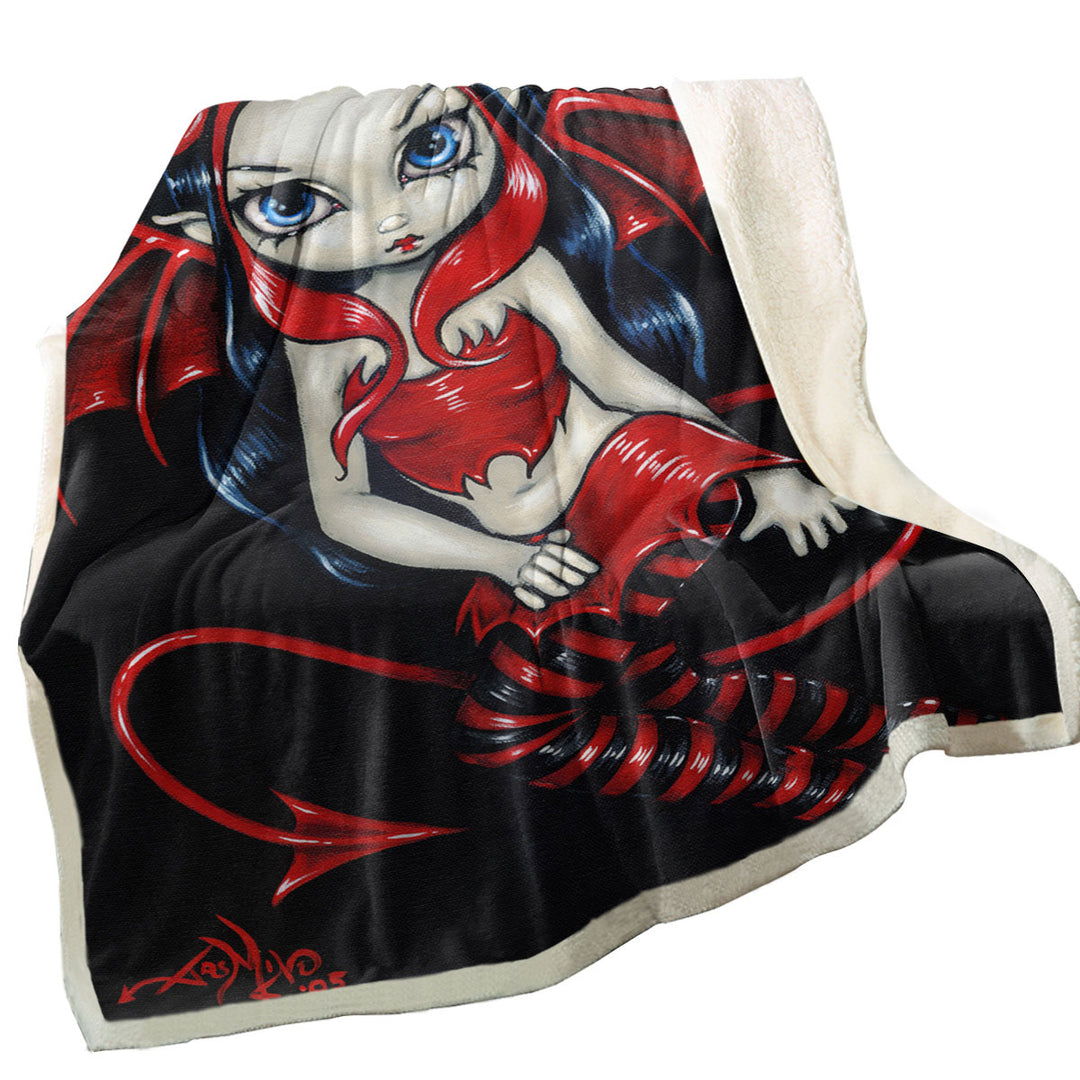 Devilish Fairy Red Winged Fairy Throws
