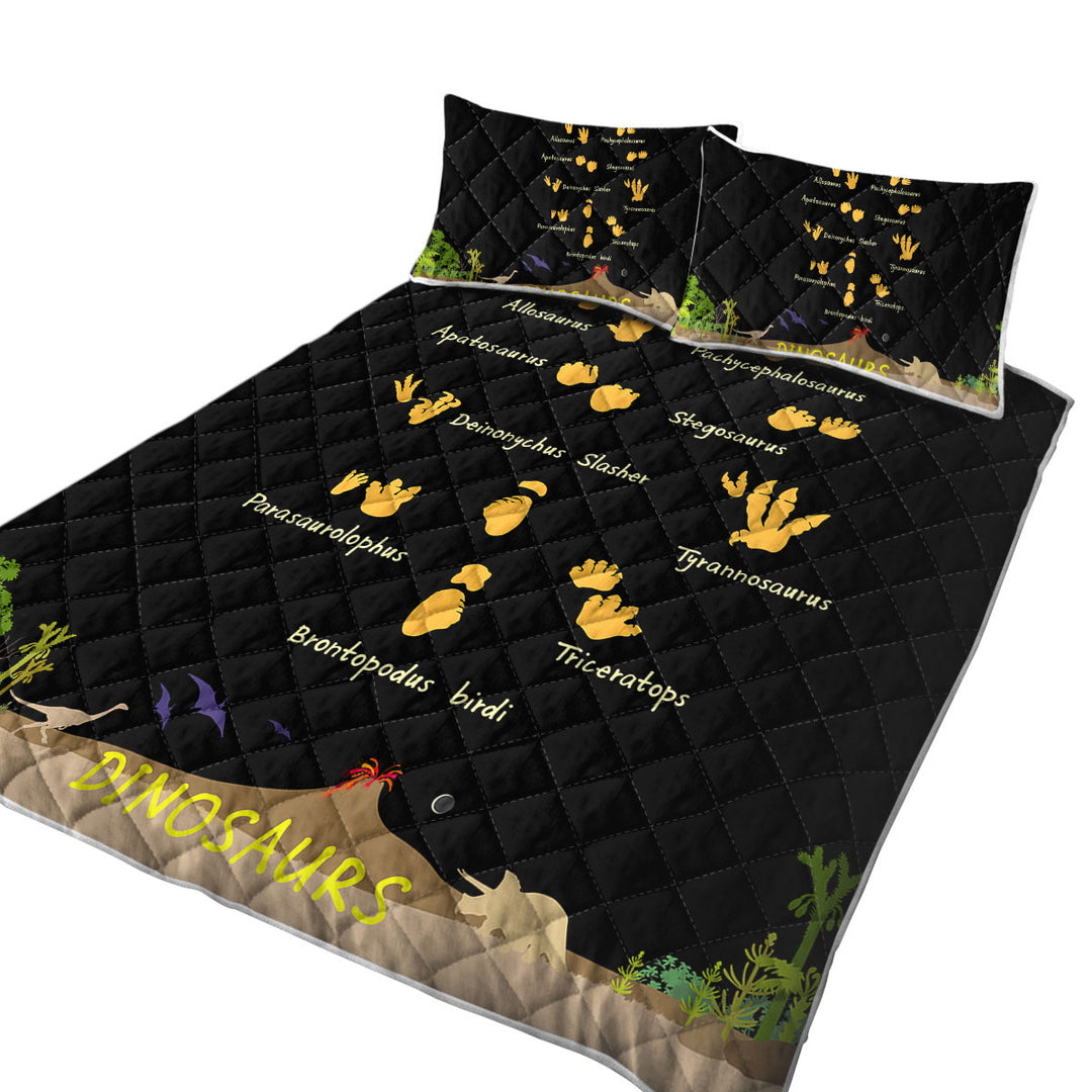Dinosaurs World and Footprints Track Quilts