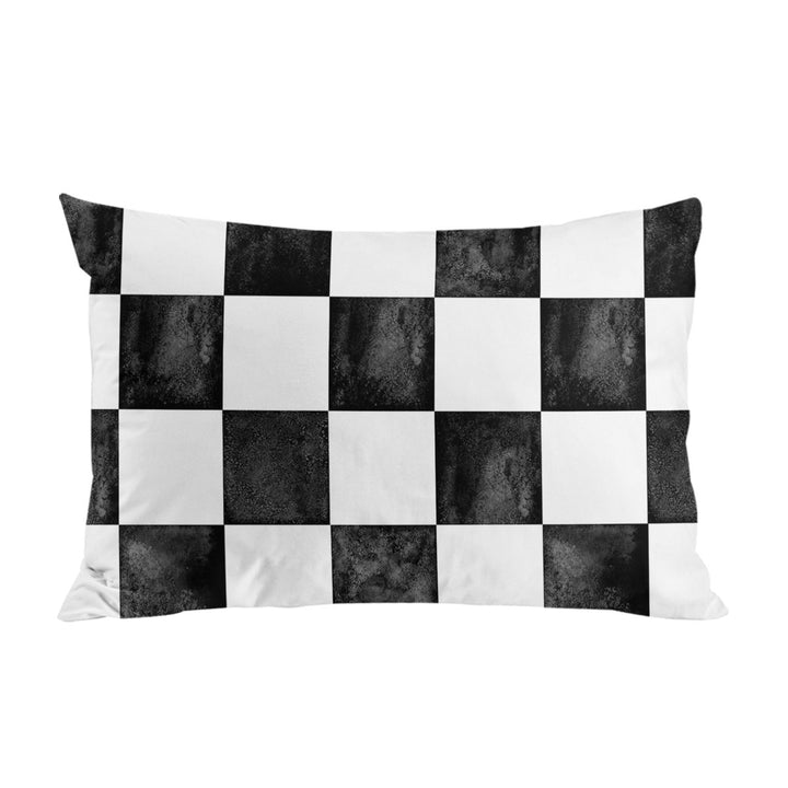 Dirty Black and White Checkers Pillow Cases