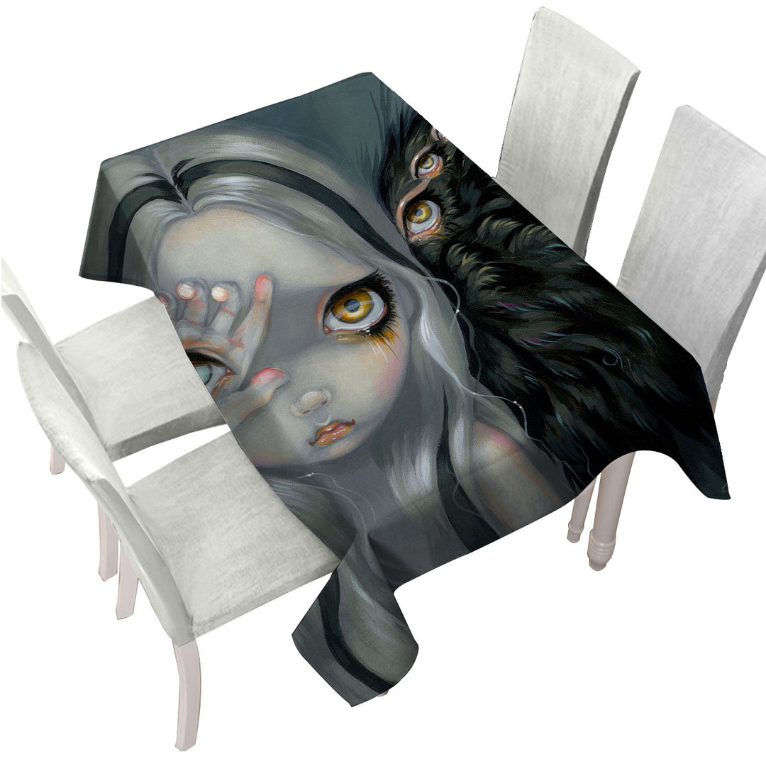 Divine Hand Scary Creepy Little Fairy Tablecloth