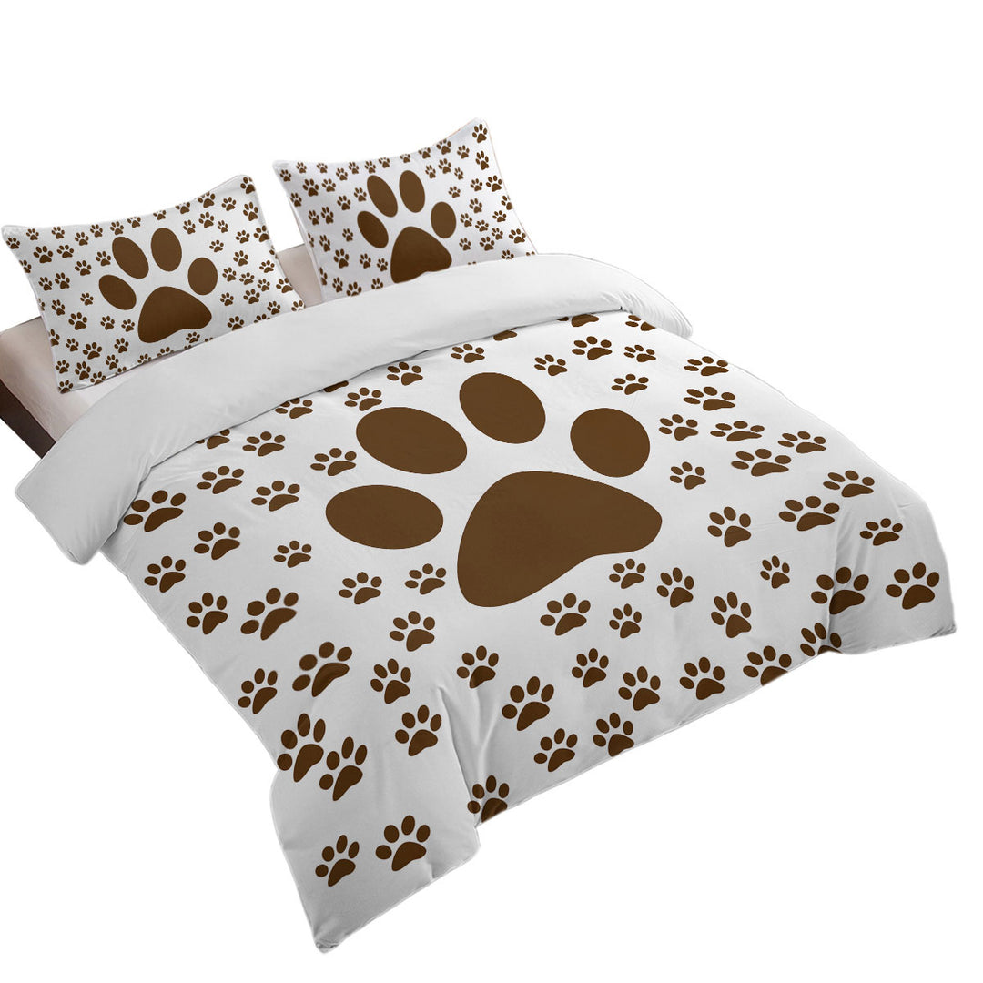 Donna Covers with Cute Brown Dog Paw and Little Paw Pattern