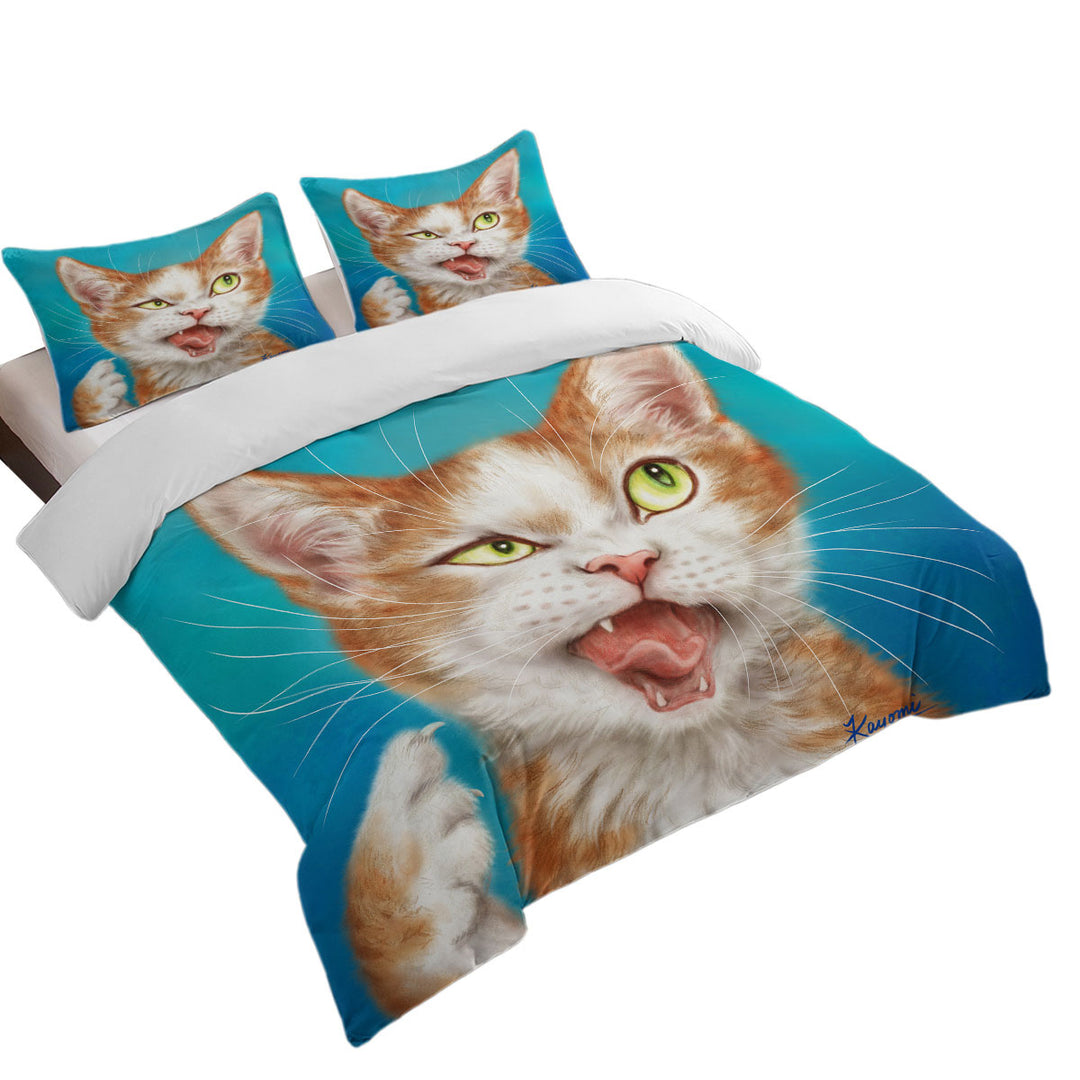 Donna Covers with Funny Cat Drawings Cool Looking Kitty