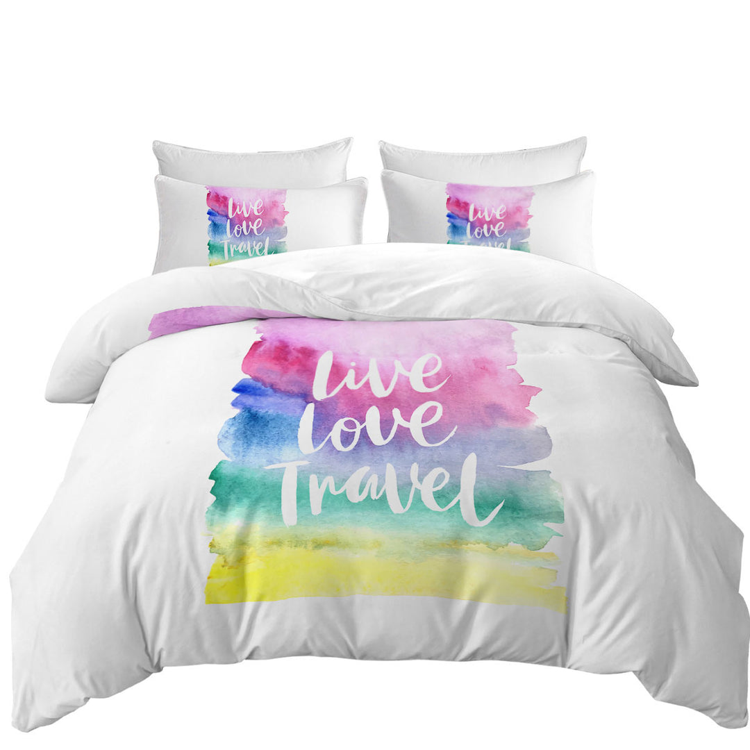 Donna Covers with Positive Motto Colorful Pastel Live Love Travel