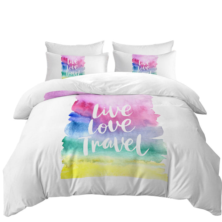 Donna Covers with Positive Motto Colorful Pastel Live Love Travel