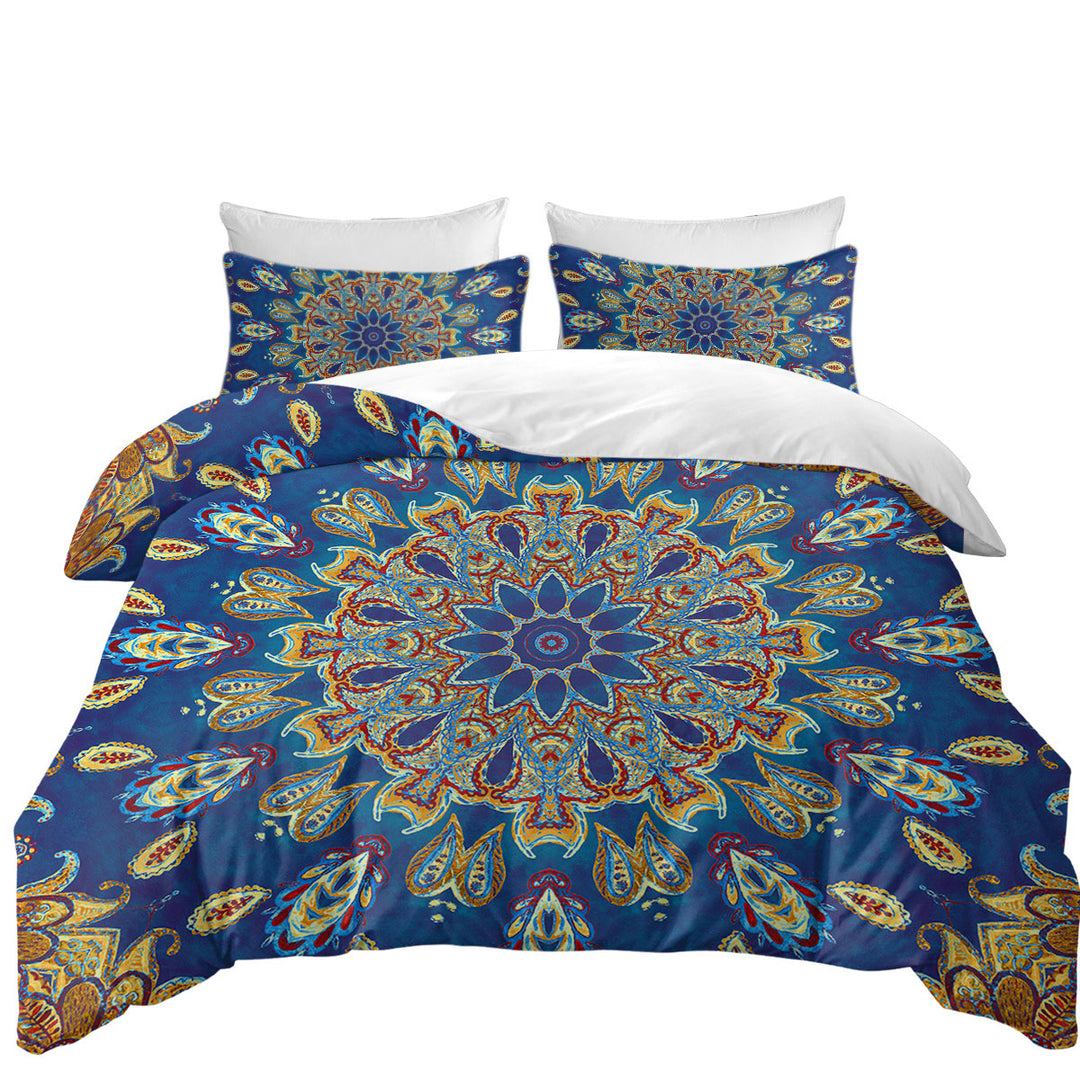 Donna Covers with Red Yellow Blue Oriental Paisley Mandala