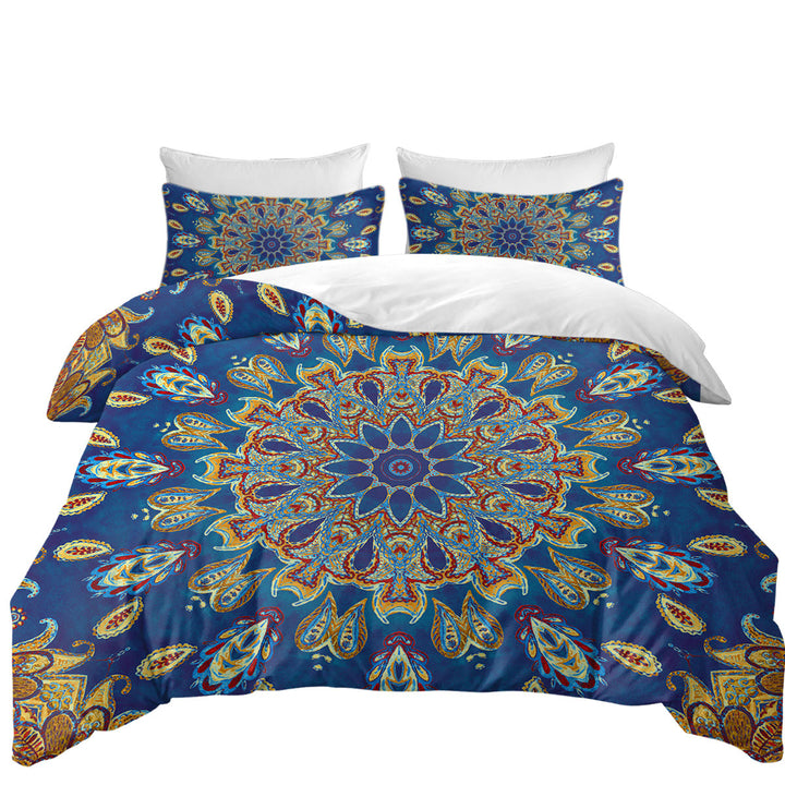 Donna Covers with Red Yellow Blue Oriental Paisley Mandala