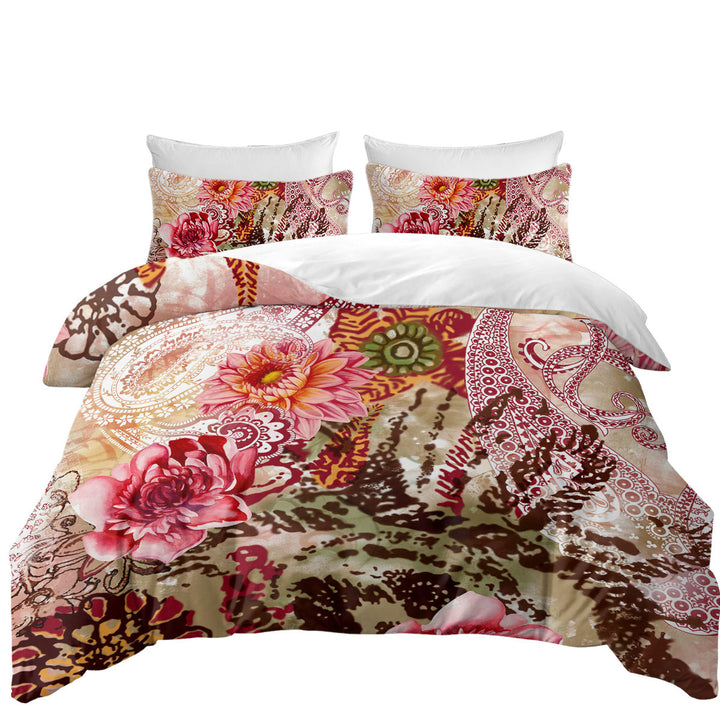 Donna Covers with Rosy Oriental Flowers