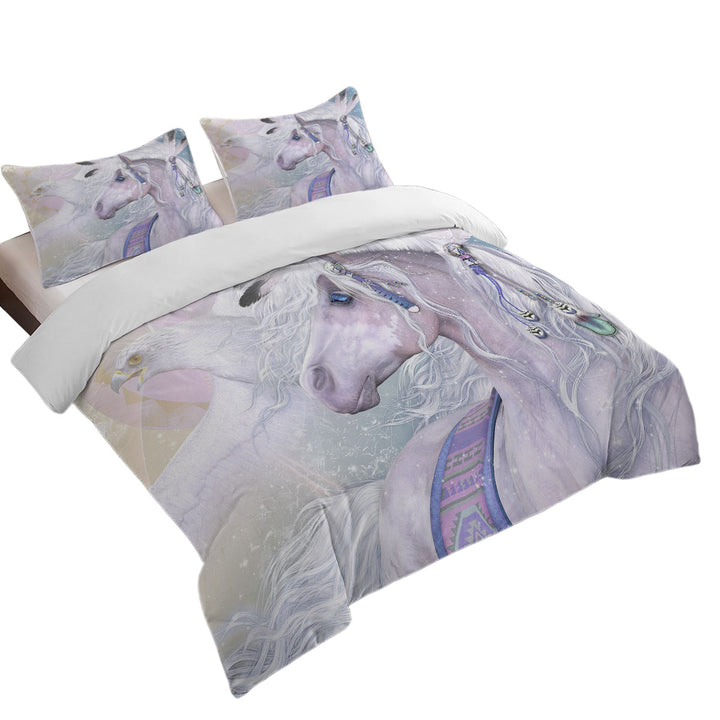 Donna Covers with Winter Solstice Dazzling Native American White Horse