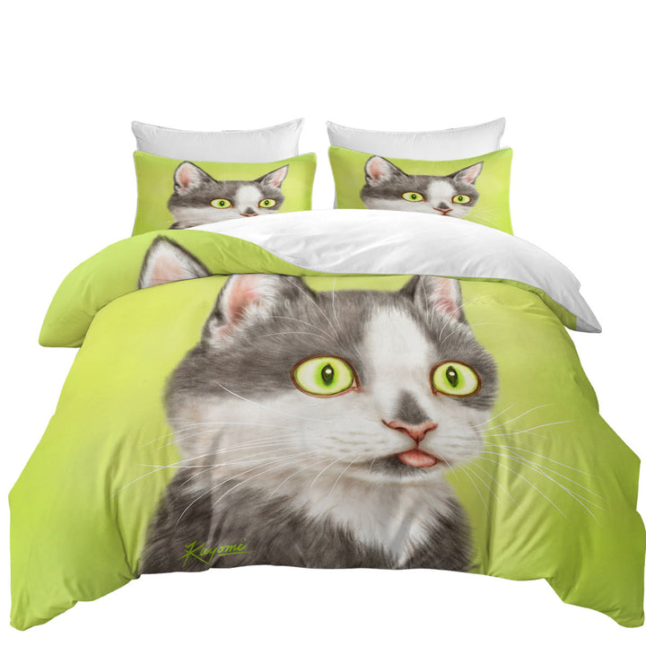 Donna Covers with Yearning Grey Kitty Cat