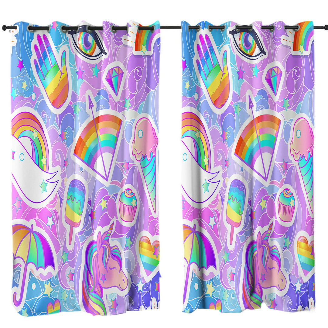 Drapery with Girly Pack Colorful Rainbow