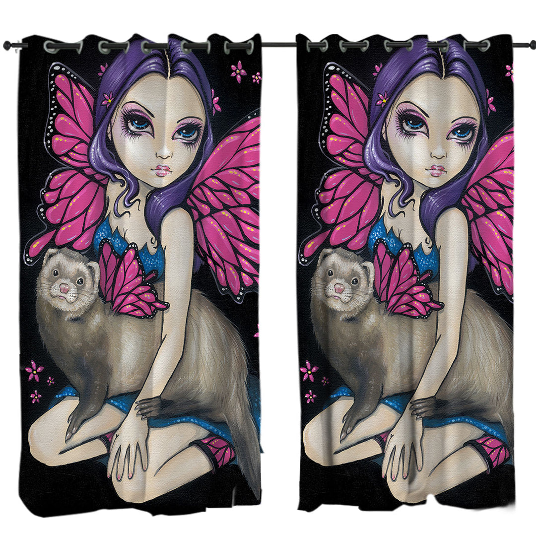 Drapes and Curtains with Fairey and Ferret with Butterfly Wings
