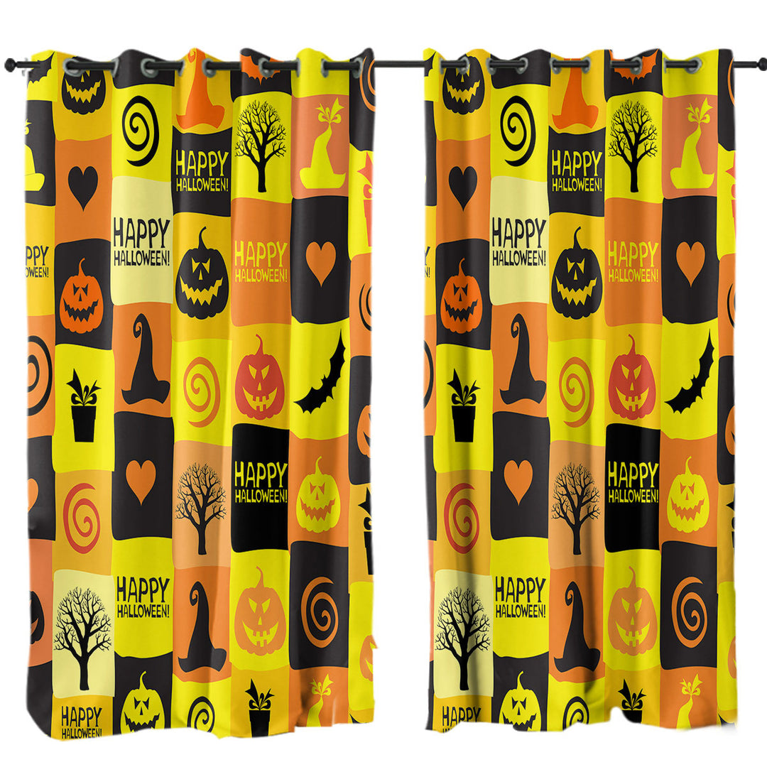 Drapes and Curtains with Happy Halloween Mix