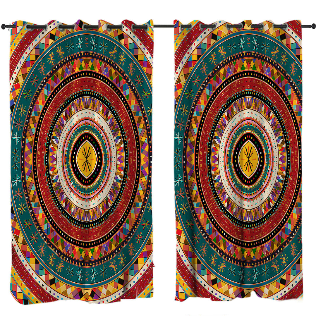 Drapes for Living Room with Colorful African Design