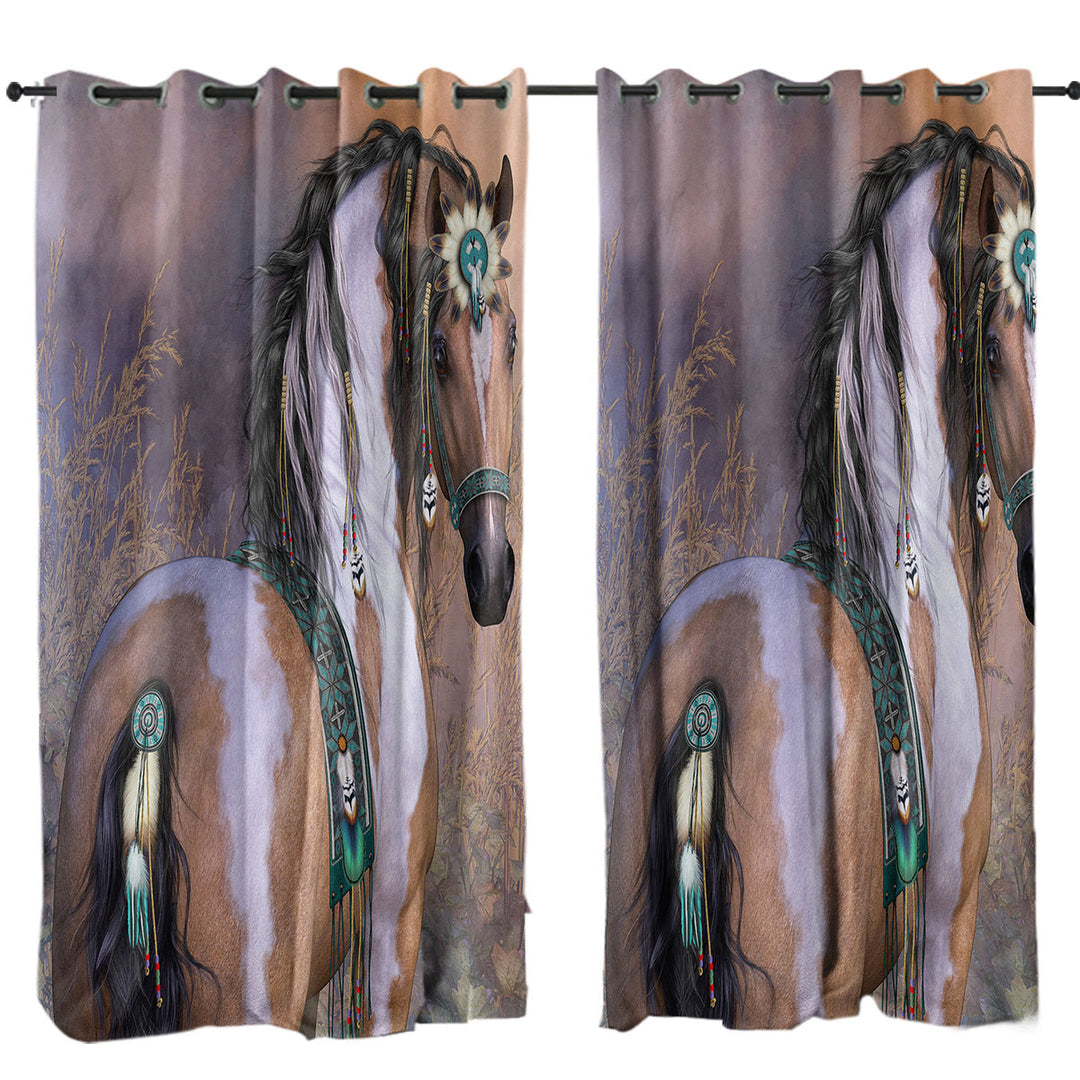 Drapes with Daughter of the Wind Native American Girl Horse