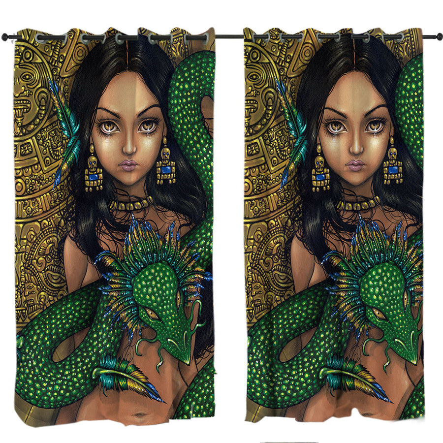 Priestess of Quetzalcoatl Aztec Mayan Maiden Curtain – Handful of Prints