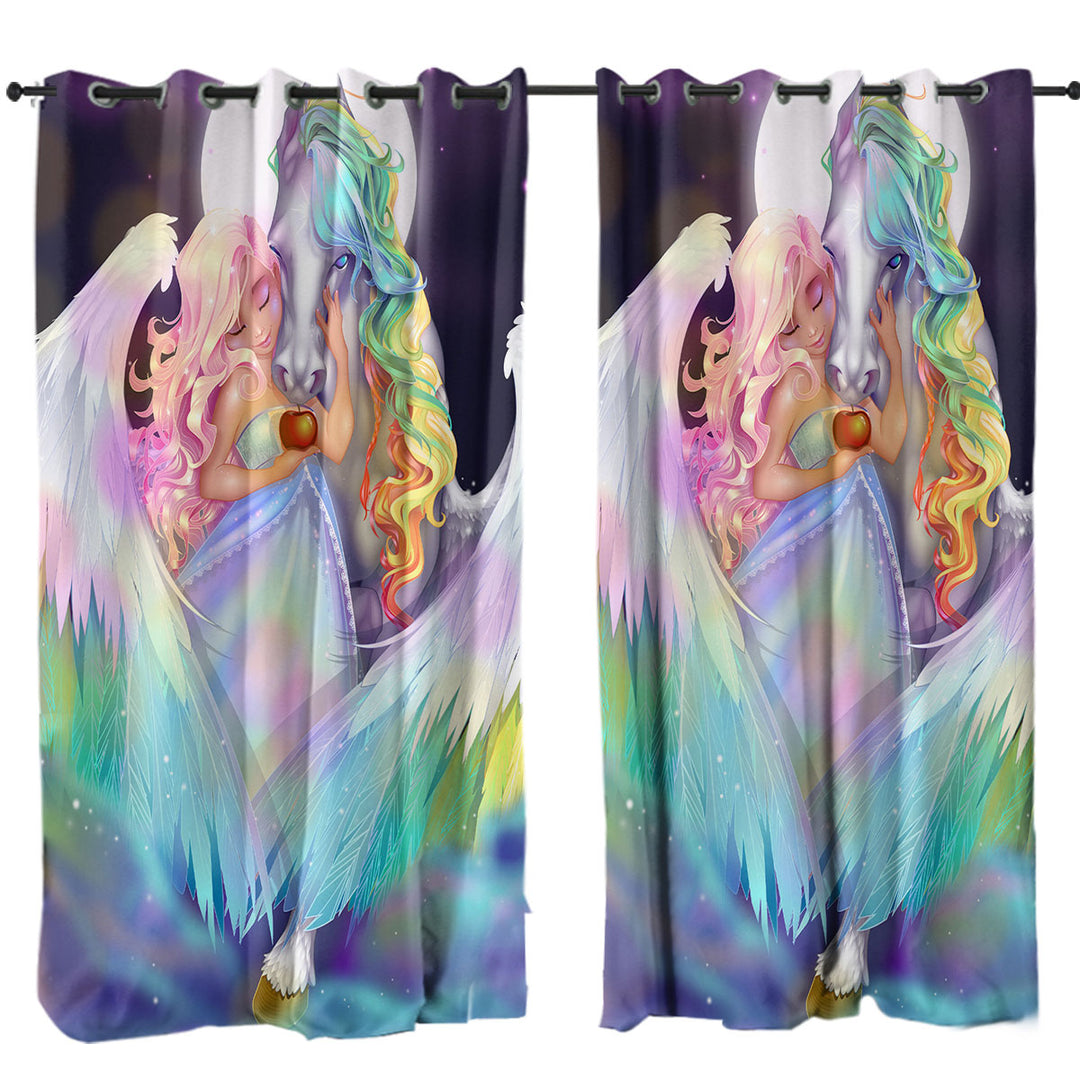 Drapes with Rainbows Space Starlight Pegasus and Princess